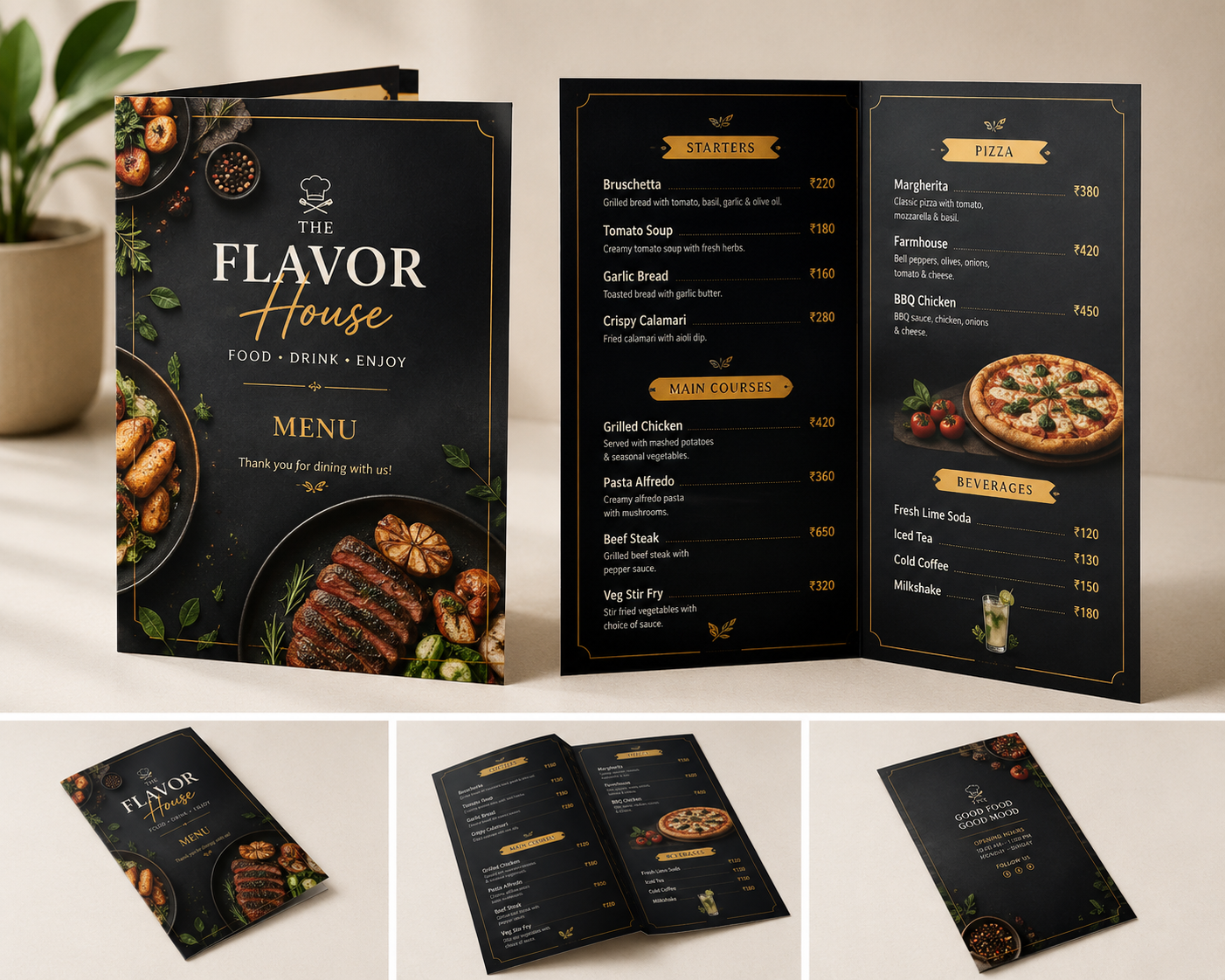 menu card bifold