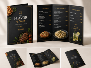 menu card trifold