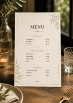 menu card