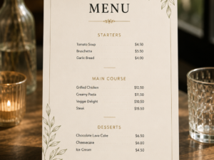 menu card